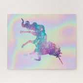 Trendy Abstracte Ombre Unicorn Holografen Legpuzzel (Horizontaal)