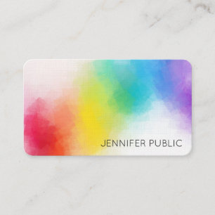 Trendy Abstracte regenboogkleuren Elegant Sjabloon Visitekaartje