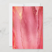 Trendy Abstracte uitnodiging tot bruinkroze bruilo (Achterkant)