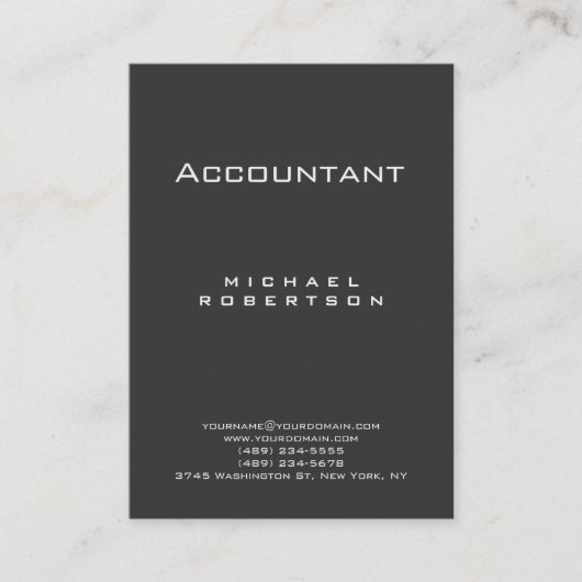 Trendy Accountant Grey Chubby Visitekaartje (Voorkant)