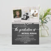 Trendy Afstudeerder aankondiging | Afstuderen Foto (Staand voorkant)