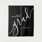 Trendy Afstudeerder Script Graduation Party Achter Wandkleed (Voorkant)