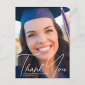 Trendy afstudeerfoto bedankje-overlay briefkaart (Voorkant)