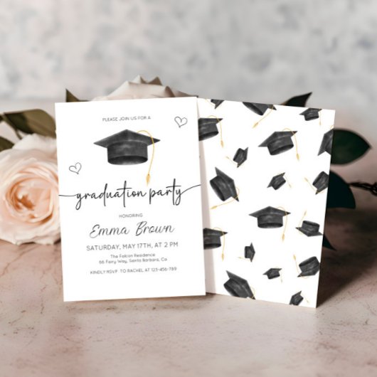 Trendy Afstuderen Aankondiging, Graduation Party Kaart