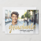 Trendy Afstuderen Aankondiging met 4 Fotogoud (Voorkant)