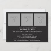 Trendy Afstuderen Aankondiging met 4 Fotogoud (Achterkant)