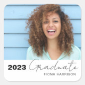 Trendy Afstuderen Celebration Foto Vierkante Sticker (Voorkant)