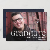 Trendy Afstuderen Celebration Invitation Kaart (Voorkant / Achterkant)