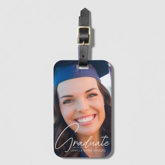 Trendy Afstuderen het Witte Afstuderen van het Man Bagagelabel (Voorkant (verticaal))