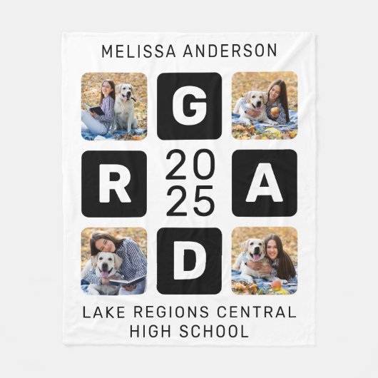 Trendy Afstuderen Keepomwille Unieke fotocollage Fleece Deken (Voorkant)