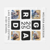 Trendy Afstuderen Keepomwille Unieke fotocollage Fleece Deken (Voorkant (Horizontaal))