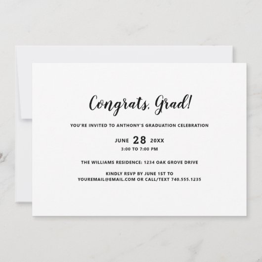 Trendy Afstuderen Overlay Modern Graduation Party Kaart (Achterkant)