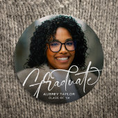 Trendy Afstuderen Script Photo-Afstuderen Ronde Button 7,6 Cm
