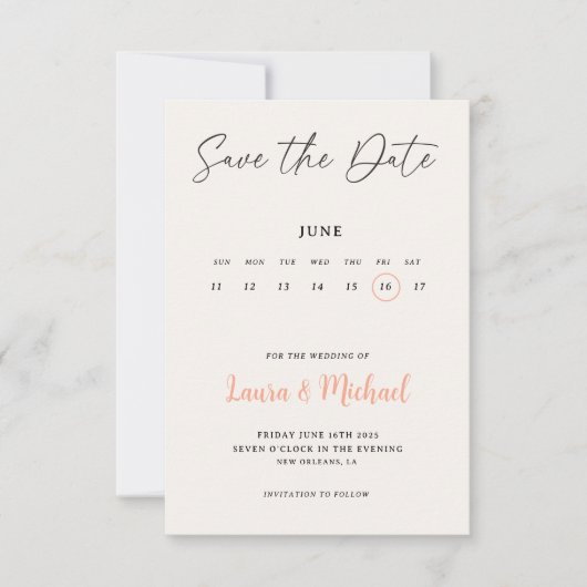 Trendy Agenda Bewaar de datum met foto Kaart (Voorkant)