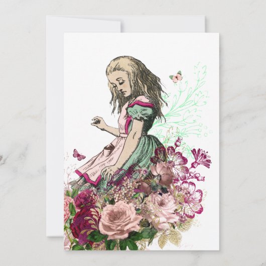 Trendy Alice in het Baby shower van Wonderland Kaart (Achterkant)