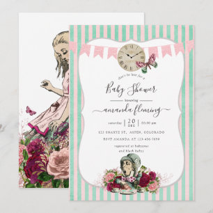 Trendy Alice in het Baby shower van Wonderland Kaart