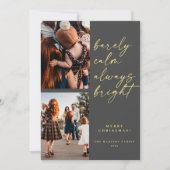 Trendy Altijd Bright Gold Script Fotokerstmis H Feestdagenkaart (Voorkant)