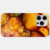 Trendy Amber Sinaasappel Abstracte Waterverf Case-Mate iPhone Case (Achterkant (horizontaal))