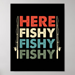 Trendy American Ik hou van vissen - Uni Volwassene Poster