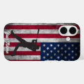 Trendy  Amerikaanse vlag honkbal gepersonaliseerd Case-Mate iPhone Case (Achterkant (horizontaal))