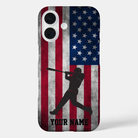 Trendy  Amerikaanse vlag honkbal gepersonaliseerd Case-Mate iPhone Case (Achterkant)