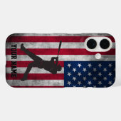 Trendy  Amerikaanse vlag honkbal gepersonaliseerd Case-Mate iPhone Case (Achterkant (horizontaal))