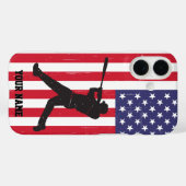 Trendy  Amerikaanse vlag honkbal gepersonaliseerd Case-Mate iPhone Case (Achterkant (horizontaal))