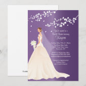Trendy Amethyst Bride Vrijgezellenfeest Invite Kaart (Voorkant / Achterkant)