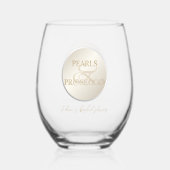 Trendy Ampersand Pearls & Prosecco Vrijgezellenfee Wijnglas Zonder Voet (Voorkant)
