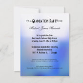 Trendy and  Blue Ombre Photo Invite Kaart (Achterkant)