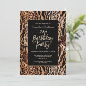 Trendy Animal Print 21e verjaardag Kaart (Staand voorkant)