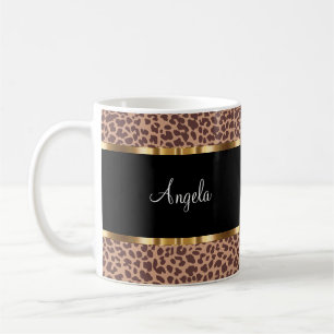 Trendy Animal Print Monogram Coffee Mugs Koffiemok