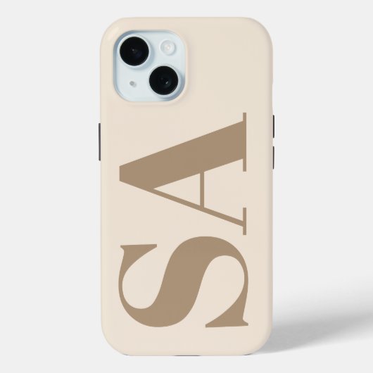 trendy Antiek Wit met Monogram Case-Mate iPhone Case (Achterkant)