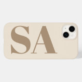 trendy Antiek Wit met Monogram Case-Mate iPhone Case (Achterkant (horizontaal))