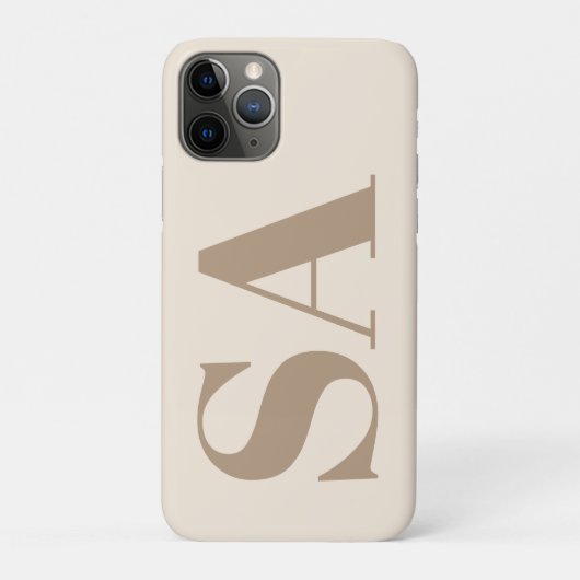 trendy Antiek Wit met Monogram Case-Mate iPhone Case (Achterkant)