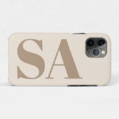 trendy Antiek Wit met Monogram Case-Mate iPhone Case (Achterkant (horizontaal))