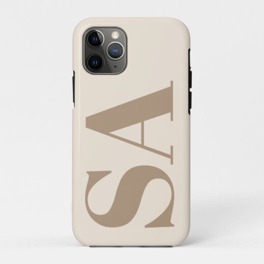 trendy Antiek Wit met Monogram Case-Mate iPhone Case (Achterkant)