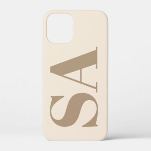 trendy Antiek Wit met Monogram Case-Mate iPhone 12 Mini Hoesje