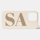 trendy Antiek Wit met Monogram Case-Mate iPhone Case (Achterkant (horizontaal))