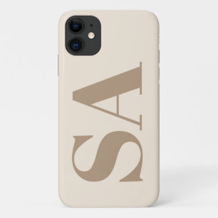 trendy Antiek Wit met Monogram Case-Mate iPhone 11 Hoesje