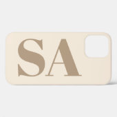trendy Antiek Wit met Monogram Case-Mate iPhone Case (Achterkant (horizontaal))