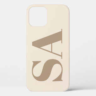 trendy Antiek Wit met Monogram Case-Mate iPhone 12 Hoesje