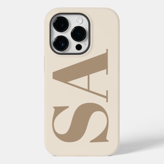 trendy Antiek Wit met Monogram Case-Mate iPhone Case (Achterkant)