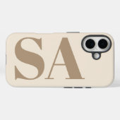trendy Antiek Wit met Monogram Case-Mate iPhone Case (Achterkant (horizontaal))