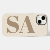 trendy Antiek Wit met Monogram Case-Mate iPhone Case (Achterkant (horizontaal))