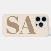 trendy Antiek Wit met Monogram Case-Mate iPhone Case (Achterkant (horizontaal))