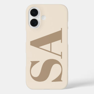 trendy Antiek Wit met Monogram Case-Mate iPhone 16 Hoesje