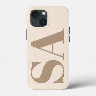trendy Antiek Wit met Monogram Case-Mate iPhone 13 Mini Hoesje