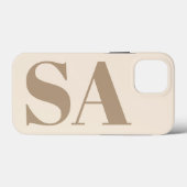 trendy Antiek Wit met Monogram Case-Mate iPhone Case (Achterkant (horizontaal))
