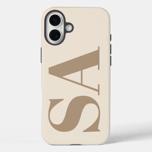 trendy Antiek Wit met Monogram Case-Mate iPhone Case (Achterkant)